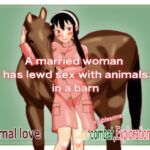 A married woman has lewd sex with animals in a barn